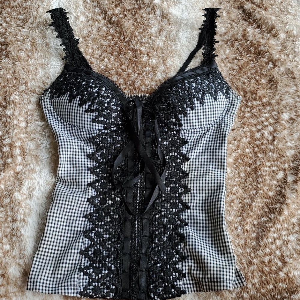 Checkered Bustier Cami